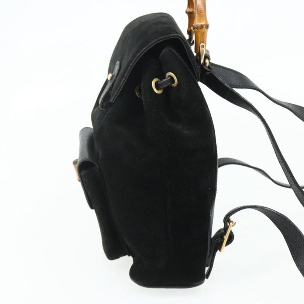 Gucci Gucci Bamboo Backpack Daim Black Suede Backpack Bag - Picture 4 of 16